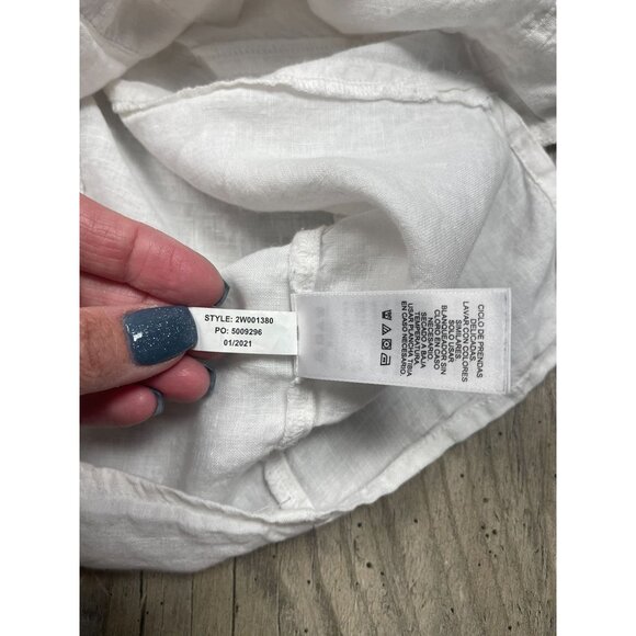 Vineyard Vines Rainbow Linen Weekend Button Down Shirt Womens 16 Long Sleeve - Picture 6 of 9